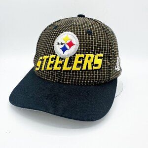 NFL Pro Line Pittsburgh Steelers Plaid Hat Cap Logo Athletics Adjustable Strap
